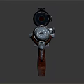 Modern Tactical Gun With Red Scope Metallic Barrel And Red Grip Design 3d model