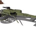 Military Helicopter With Twin Rotors Crew In Cockpit And Weapon System