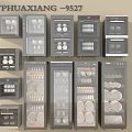 Display Of Various Kitchen Appliances With Glass Door Storage And Cabinet Designs