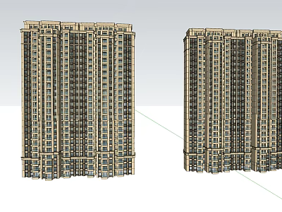 Modern High Rise Residential Building Exterior Design With Balconies And Windows 3d model