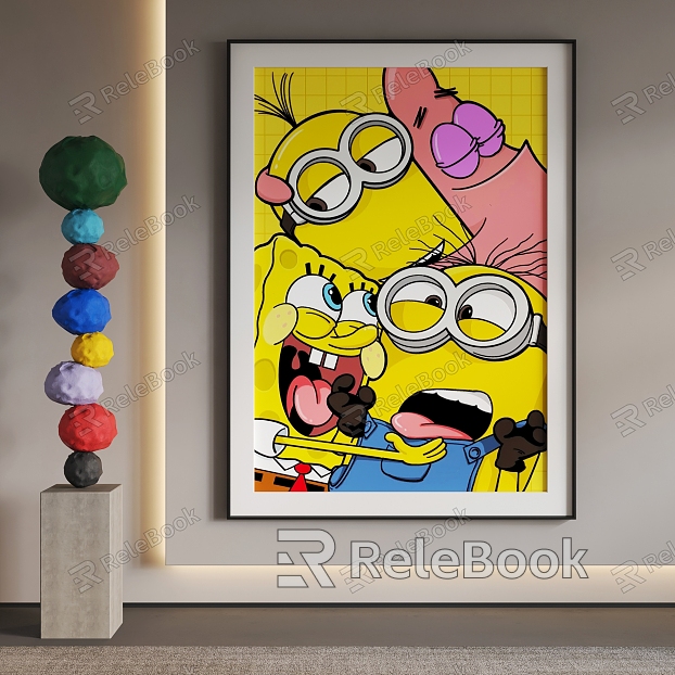 Cartoon Hanging Painting Cartoon Decorative Painting model