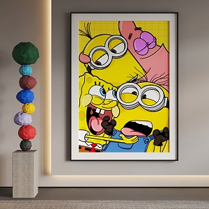 Cartoon Hanging Painting Cartoon Decorative Painting 3d model