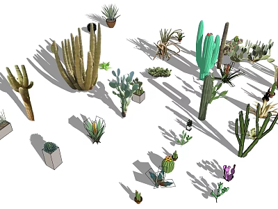 Various Arbor Tree Types for Garden Landscaping with Fresh Green Leaves 3d model
