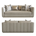 Double sofa sofa sofa double sofa fabric pillow 3d model