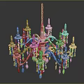 Elegant Crystal Chandelier with Ornate Design and Multiple Decorative Arms for Luxury Interior Decoration
