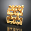 Golden Woven Decorative Household Accessory With Shiny Metallic Surface