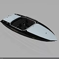 Modern Sleek Boat Design Featuring White Top Black Hull And Spacious Cockpit