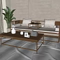 New Chinese Sofa Coffee Table Combination 3d model