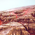 Garden Landscape with Red Brown Texture and Undulating Terrain Ravines Design