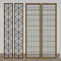 Artistic Filament Glass Screen Partition New Chinese Style Screen Partition Filament Glass Screen Metal Screen Light Luxury Screen Entrance Partition 3d model