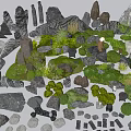 New Chinese Style Landscape Stone Courtyard Stone Landscaping Stone Block Micro Terrain 3d model