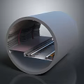 Cylindrical Pipe Structure With Internal Metal Layers Support Tracks And Components 3d model