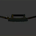 Tactical Green Military Shield With Observation Window And Worn Metal Surface