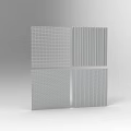 Gray Square Mesh Panels With Four Different Textures And Decorative Patterns Design 3d model