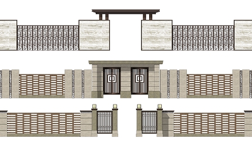 New Chinese Gate Entrance Gate 3d model