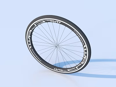 Black Spoked Bicycle Wheel with Alloy Rim and Durable Design for Everyday Cycling Use 3d model