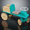 Kids Wooden Toy Car With Steering Wheel Seat And Four Wheels For Children