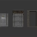 Metal Building Models With Facade Door Frames And LIBRA Text