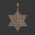 Copper Colored Star of David Pendant With Intricate Patterns For Daily Decorative Use