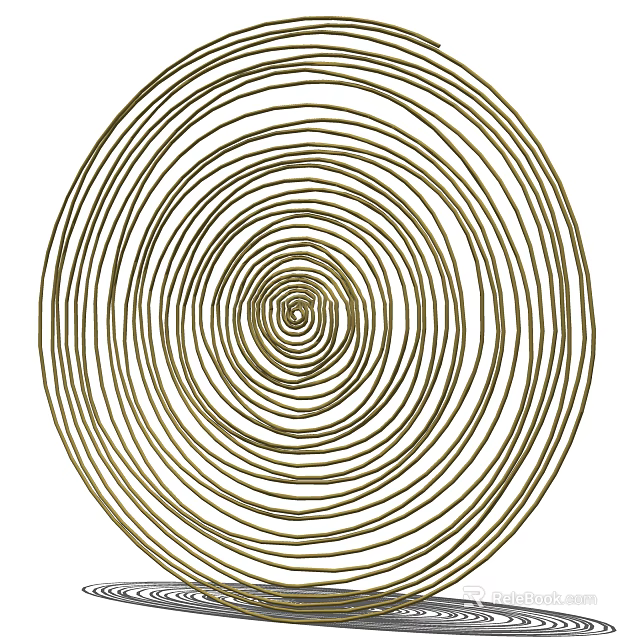 Golden Layered Circular Wire Decorative Ornament Set For Modern Home Decor 3d model 
