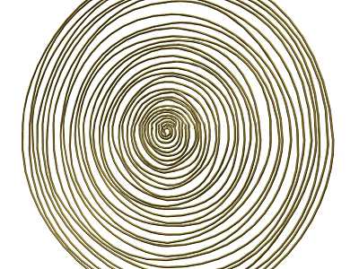 Golden Layered Circular Wire Decorative Ornament Set For Modern Home Decor 3d model