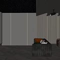 Modern Home Theater Room With Starry Ceiling Gray Sofa Armchairs And Ambient Lighting