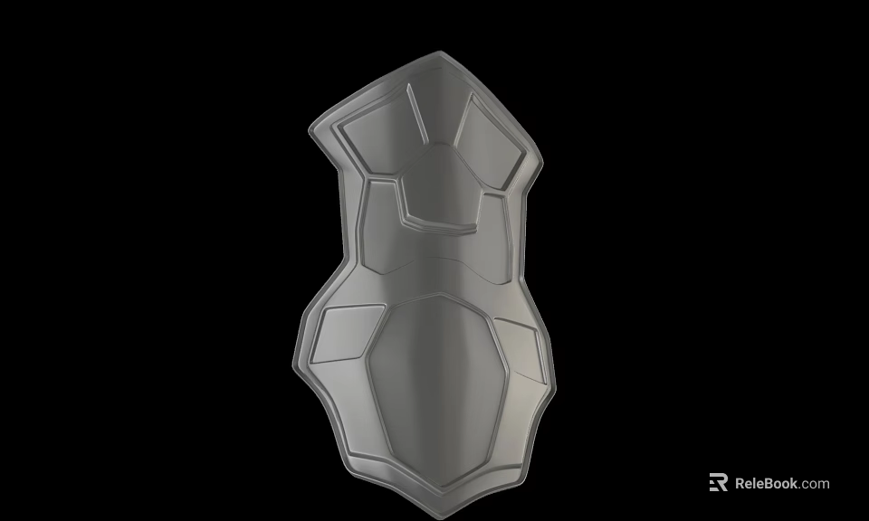 3D Rendered Modern Metal Shield Featuring Tactical Design And Geometric Structural Details 3d model 