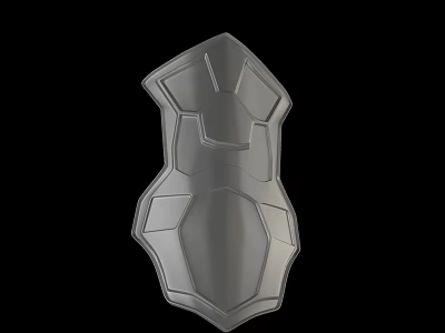 3D Rendered Modern Metal Shield Featuring Tactical Design And Geometric Structural Details 3d model