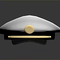 White Beret With Gold Metal Buckle On Dark Background With Reflection 3d model