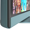 We Brand Light Blue Modern TV With Back Panel Design And Stand 3d model