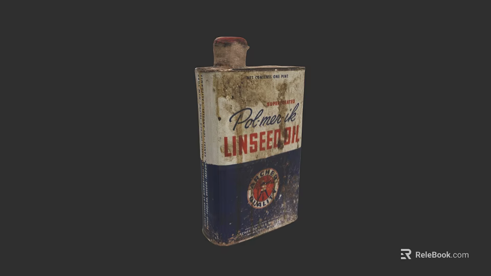 Essential Classic Car Maintenance Using Vintage Polmarine UNSEEN OIL Can 3d model 