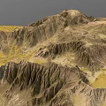 Scenic Mountain Landscape Featuring Rugged Peaks Rocky Terrain And Yellow Patches
