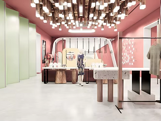 Cheongsam Shop Clothing Store 3d model