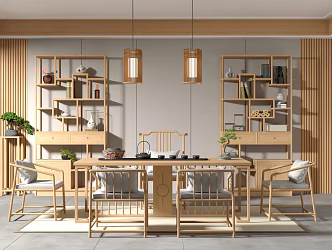 New Chinese Style Study Home 3d model
