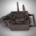 Antique Iron Door Handle With Intricate Traditional Lock Mechanism Design