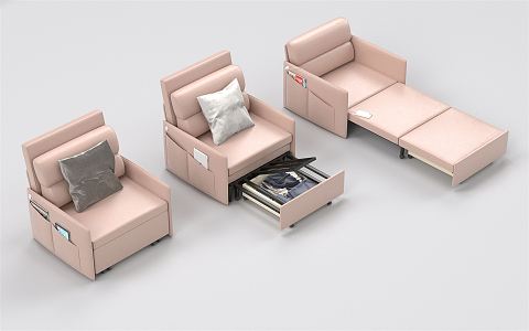 Modern sickbed accompanying sofa sickbed combination 3d model