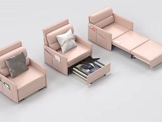 Modern sickbed accompanying sofa sickbed combination 3d model