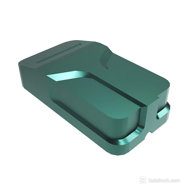 Green Industrial Mechanical Component With Structural Grooves And Smooth Surface 3d model 