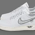White Air Force 1 Shoes With White Leather Upper And Silver Swoosh Logo