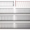 Various Decorative Metal Railings With Black And Red Designs For Home Decoration