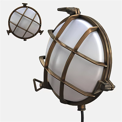 Vintage Style Wall Sconce with Antique Bronze Metal Frame and White Glass Shade 3d model