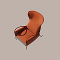 Two Orange Upholstered Massage Chairs With Modern Ergonomic Design And Metal Frames