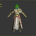 Blonde Haired Fantasy Character In Armored Robe Standing With Mythical Creature
