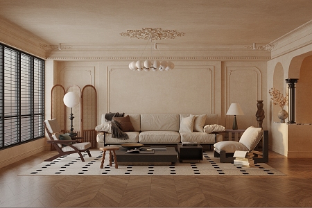 French Living Room 3d model