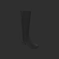 Stylish Black Knee High Leather Boots With Classic Design For Women