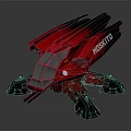 Red HOSOKAWA Spaceship With Futuristic Design Transparent Cockpit And Mechanical Structure For Space Exploration
