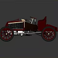 Red Vintage Open Top Classic Car With Leather Seats And Spoked Wheels