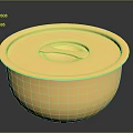 Commercial Golden Metal Bowl With Lid Handle And Smooth Surface Design For Business