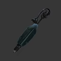 Green Electric Drill With Power Cord And Drill Bit On Gray Background 3d model