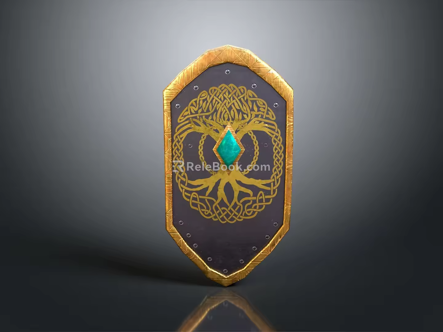 Medieval Shield Ancient Shield Defensive Weapon Ancient Shield Iron Shield Protective Shield Wooden Shield 3d model
